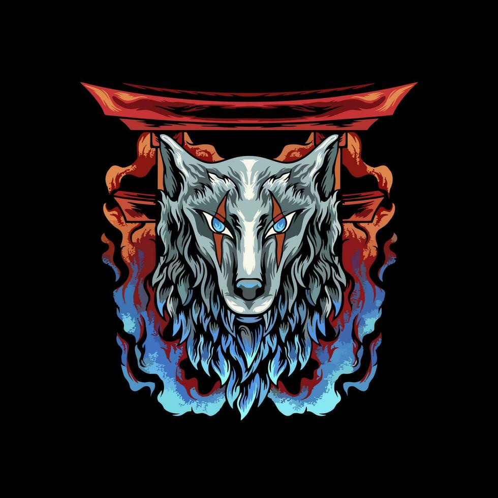 best illustration of wild wolf for mascot, logo or sticker vector