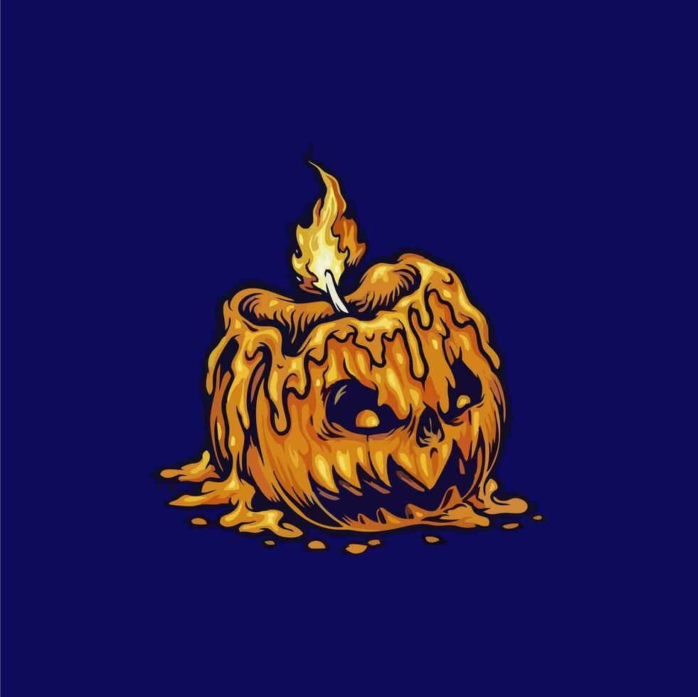 the best illustration of a scary pumpkin vector