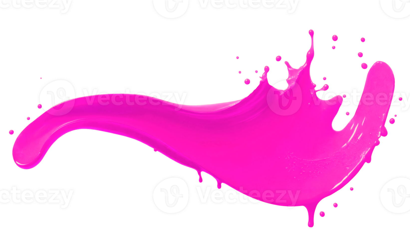 Pink magenta paint splash isolated on transparent background. AI Generative png
