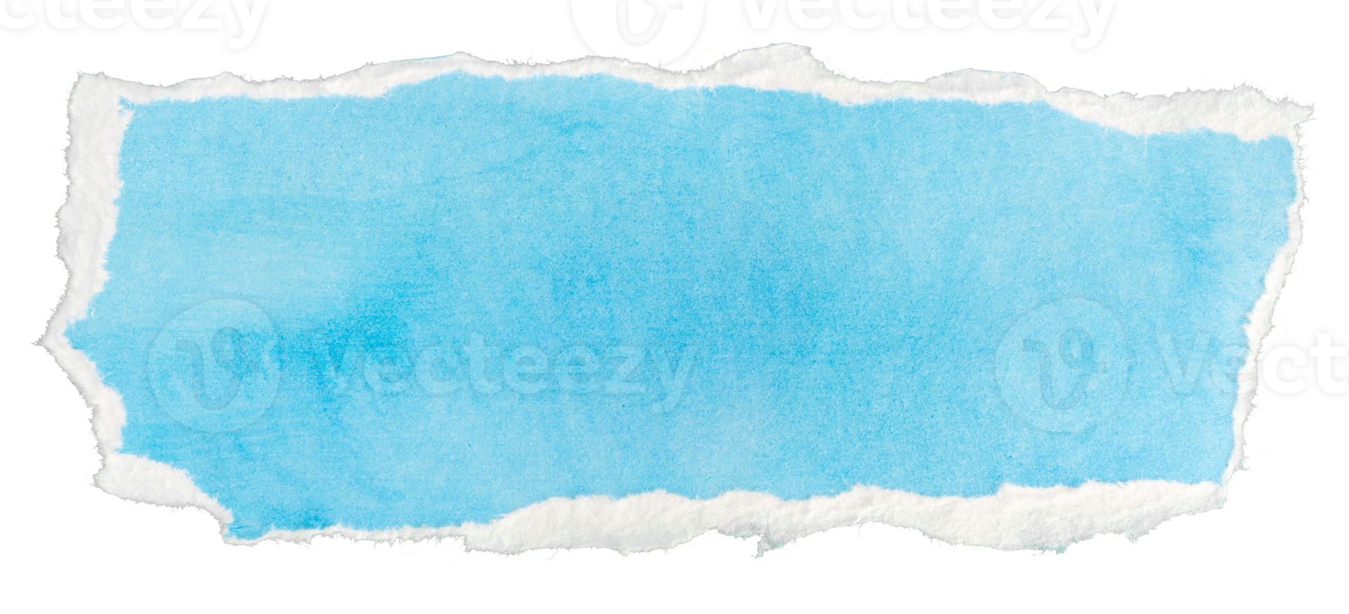 Ripped blue paper note message template isolated on transparent background png