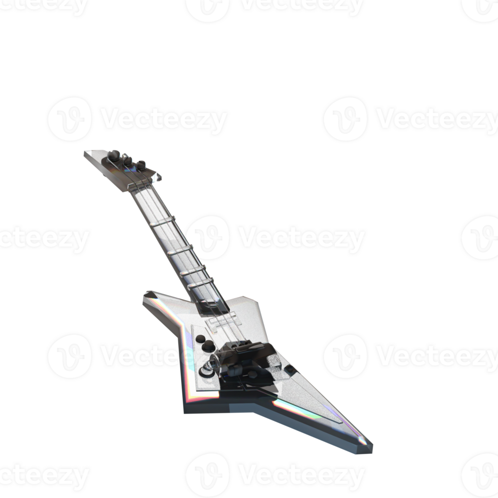 Guitar Glasses Stylized 3d png