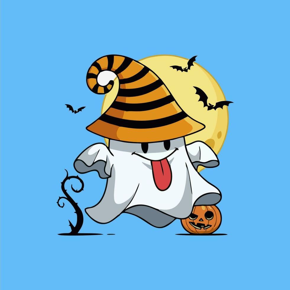 the best illustrations of cute and adorable ghosts vector