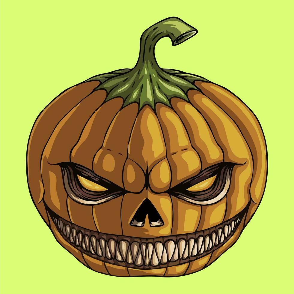 the best illustration of a scary pumpkin vector