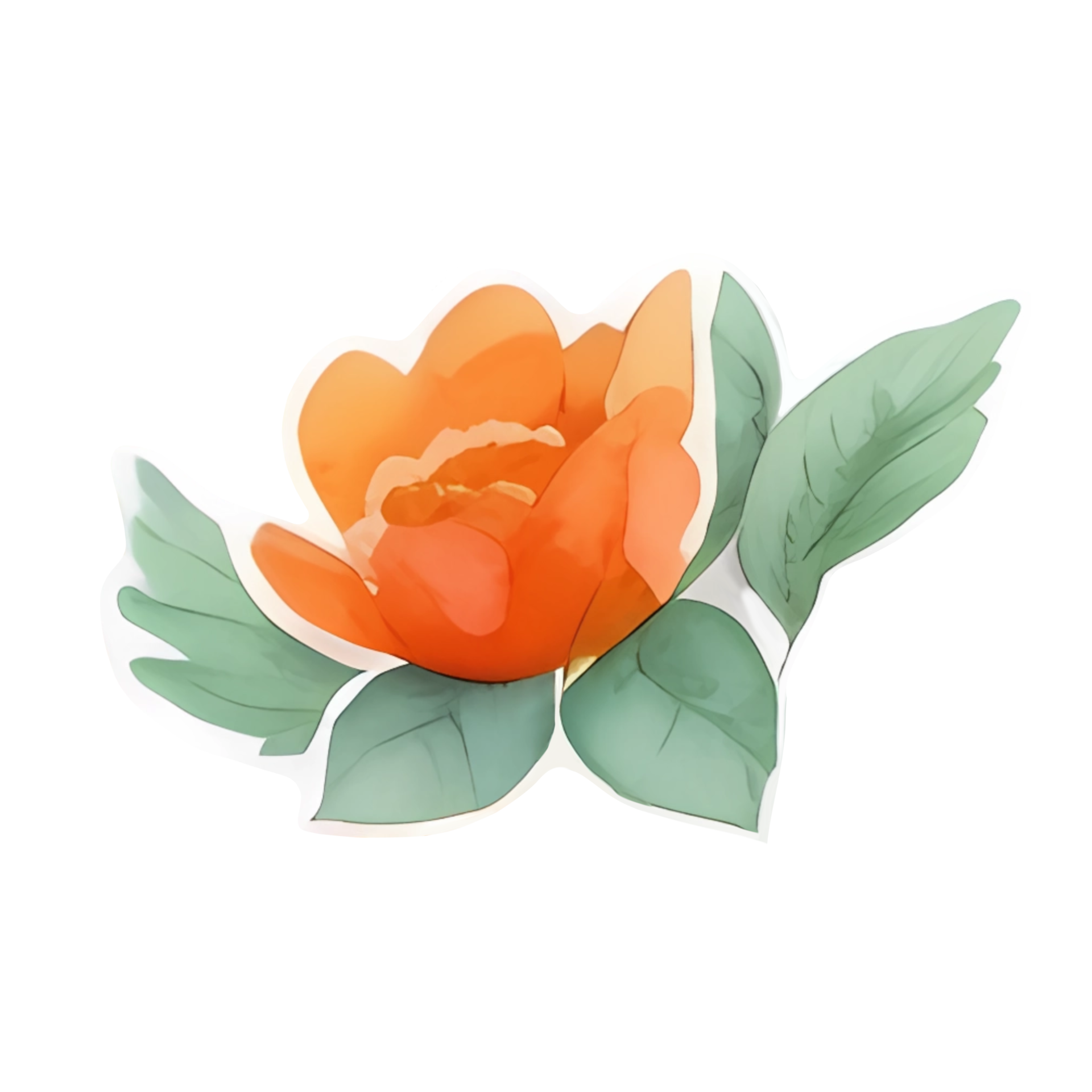 Orange flower clipart,generative ai 27942738 PNG