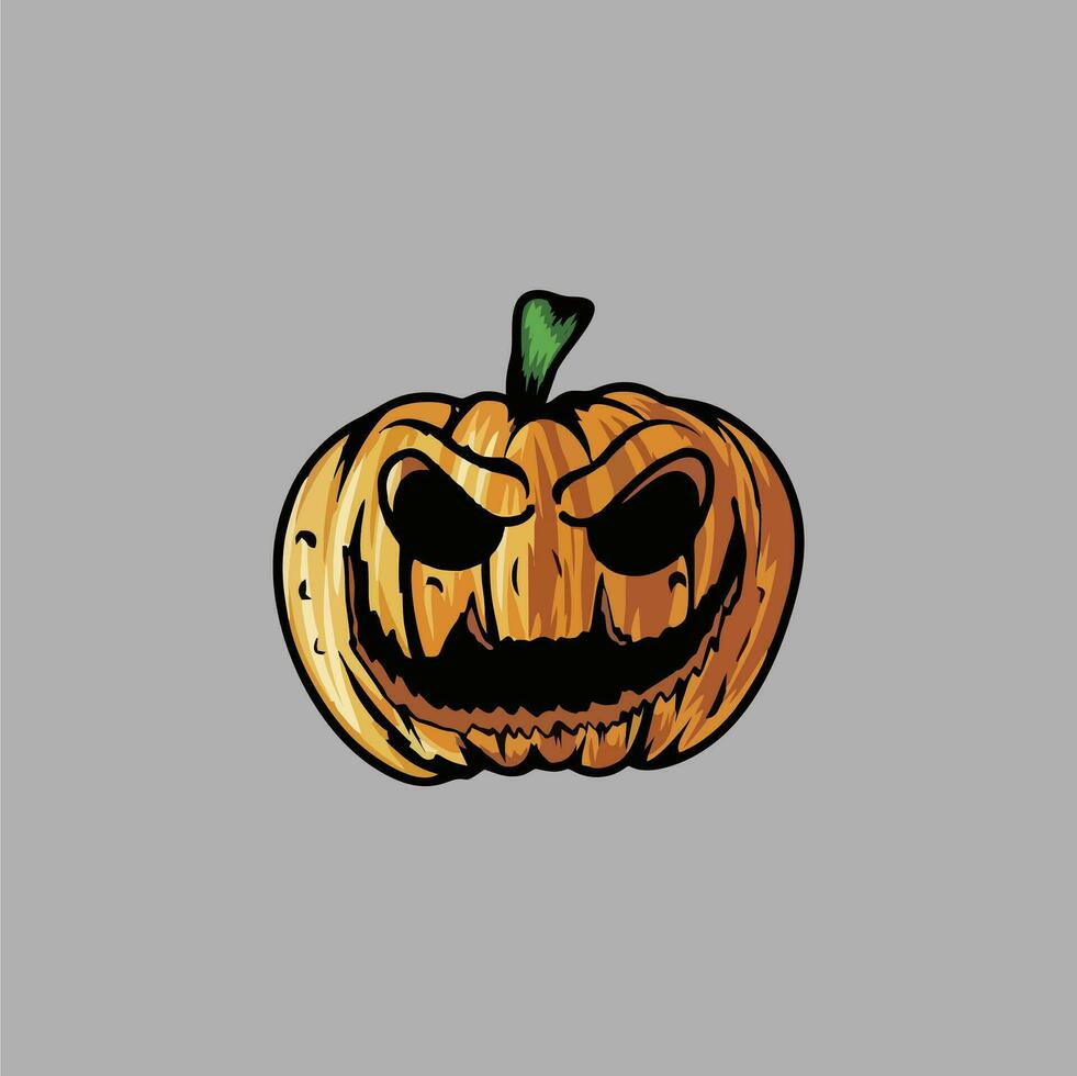 el mejor ilustración de un de miedo calabaza vector