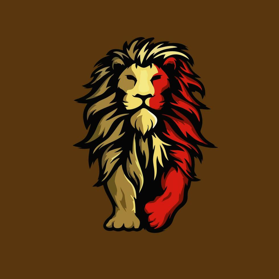 mejor ilustración de león Rey para mascota, logo o pegatina vector