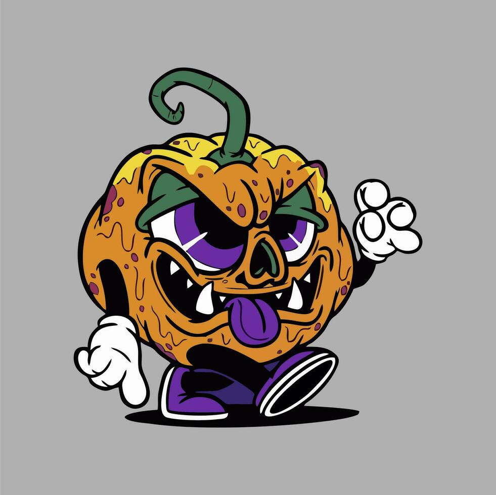 the best illustration of a scary pumpkin vector