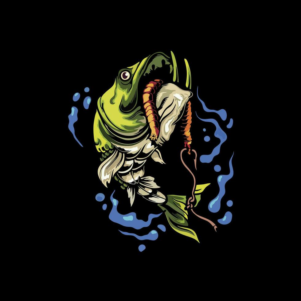 best illustration of fish in japanese art style for your t-shirt or sticker vector