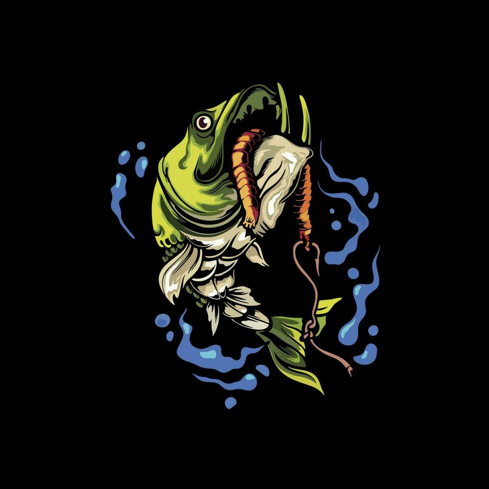 mejor ilustración de pescado en japonés Arte estilo para tu camiseta o pegatina vector