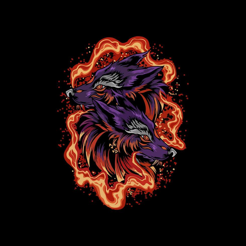best illustration of wild wolf for mascot, logo or sticker vector