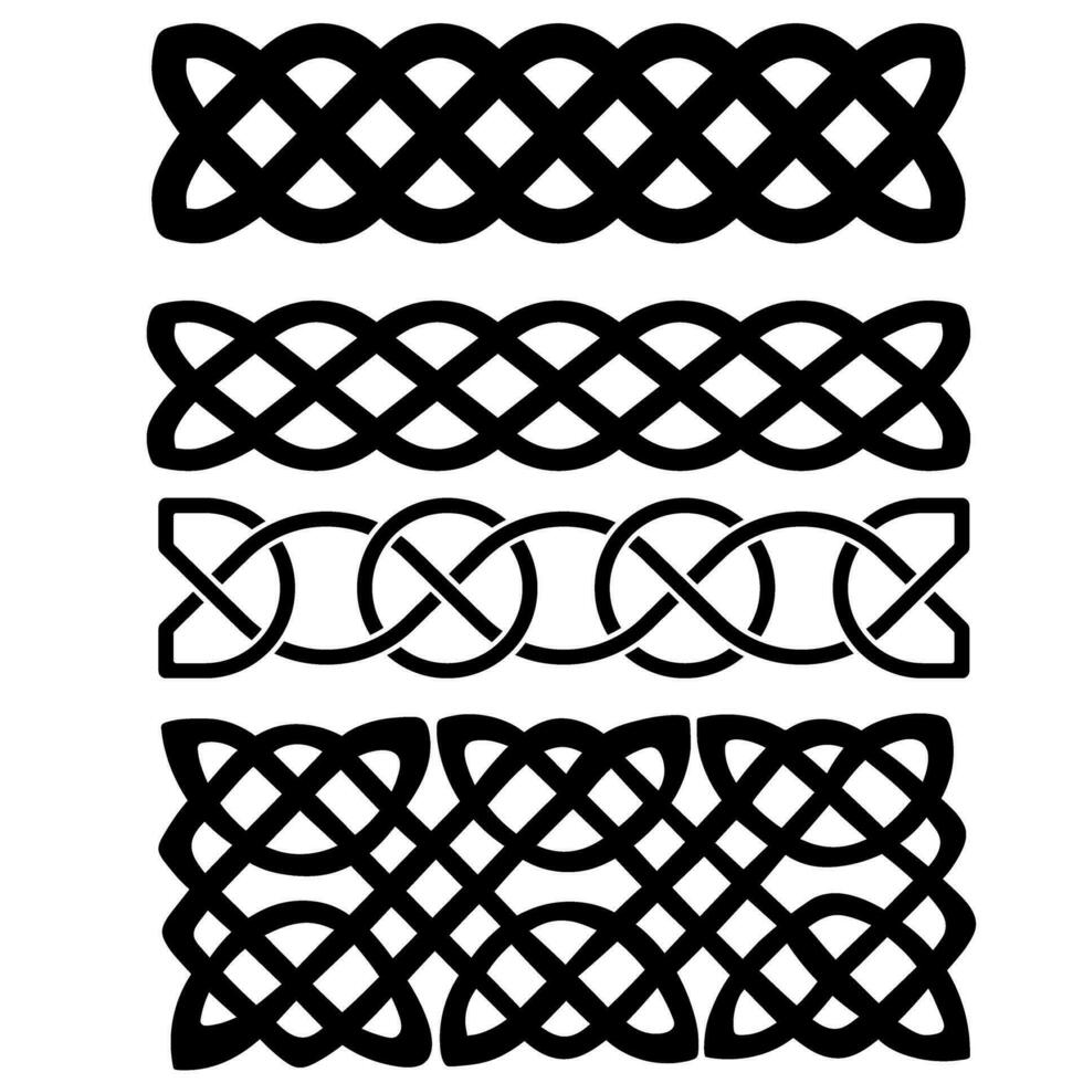 Celtic Knots icon vector set. Celtic signs illustration symbol collection. Celtic drawings symbol or logo.