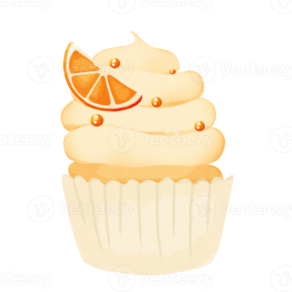 cute orange cupcake png