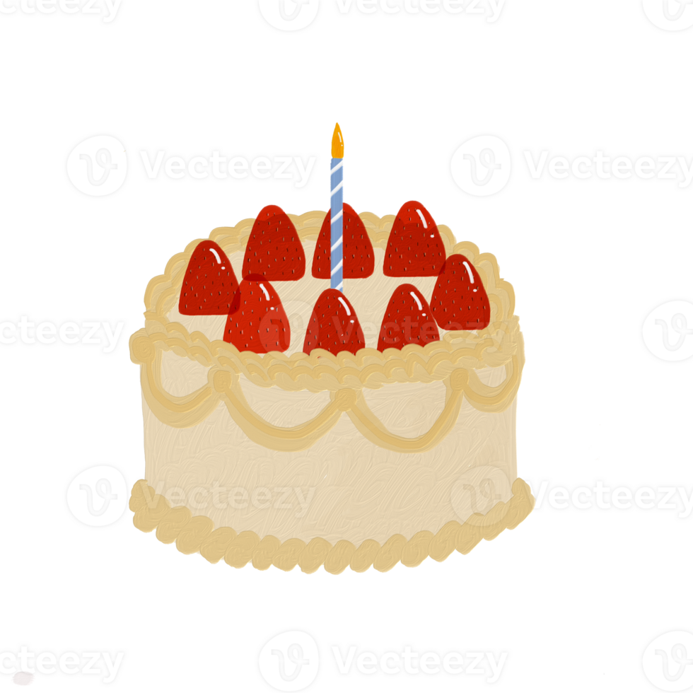 strawberry cake with candle png
