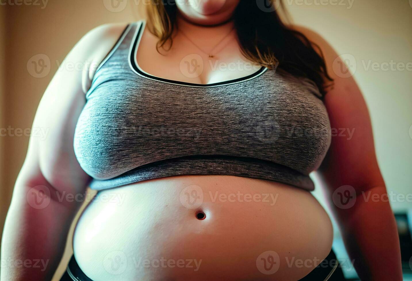 Body Acceptance - Embracing a Fat Belly - Generative AI photo