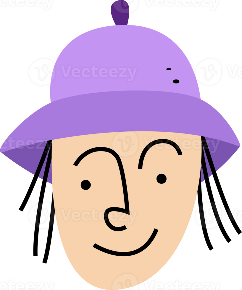 Smiling little girl in purple hat character 27943292 PNG