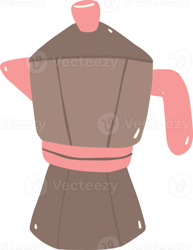 Moka pot coffee flat design png