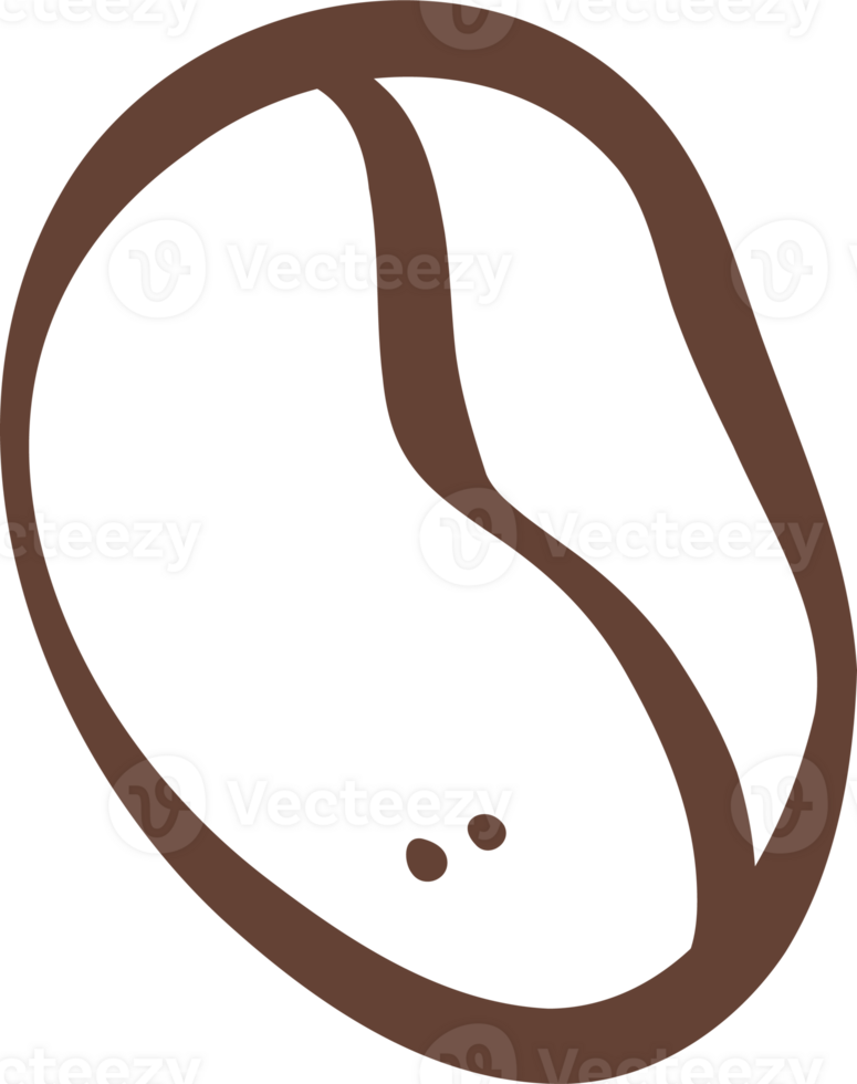 cute coffee bean outline doodle cartoon drawing png