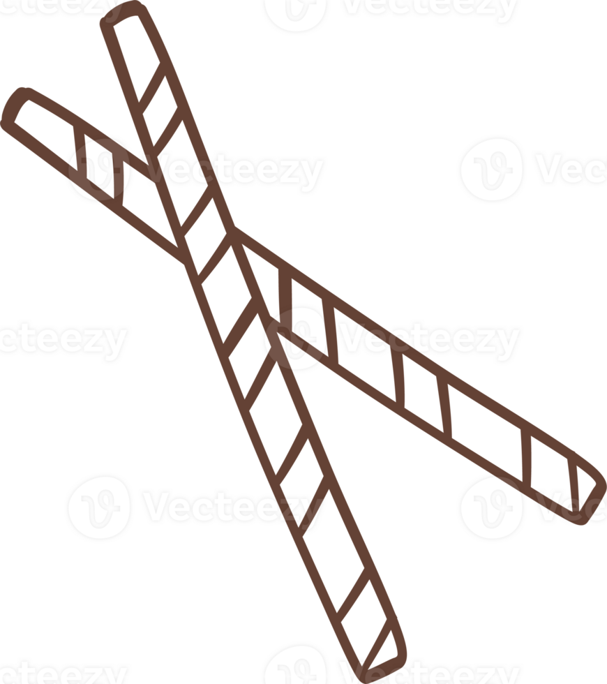 cute simple stripe straws outline doodle cartoon drawing png