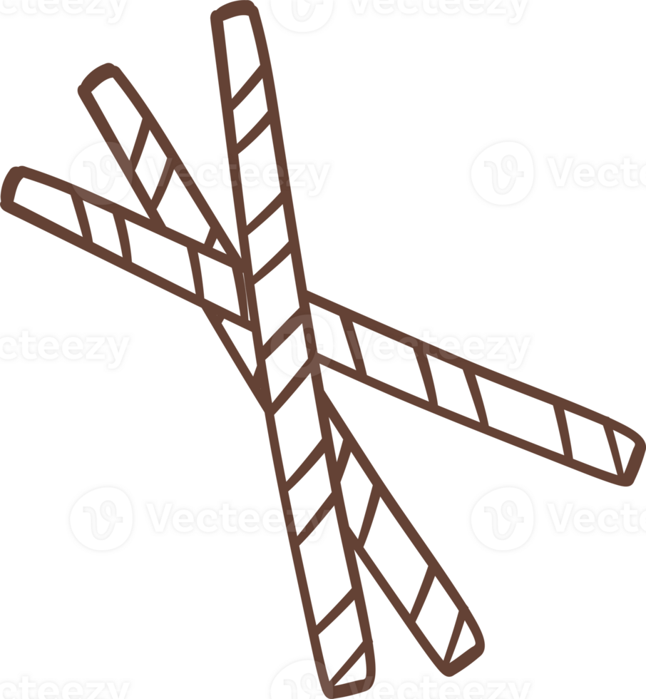 cute simple stripe straws outline doodle cartoon drawing png