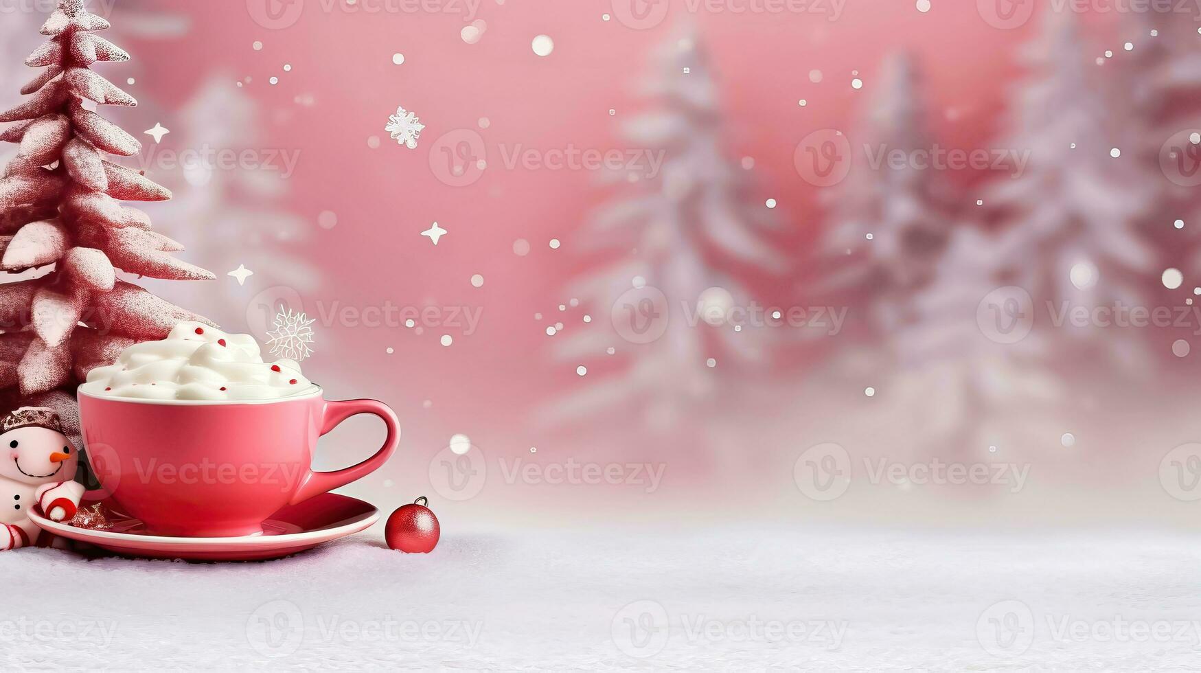 Warmth and Sweetness - melted marshmallow in a Red Cup - Generative AI photo