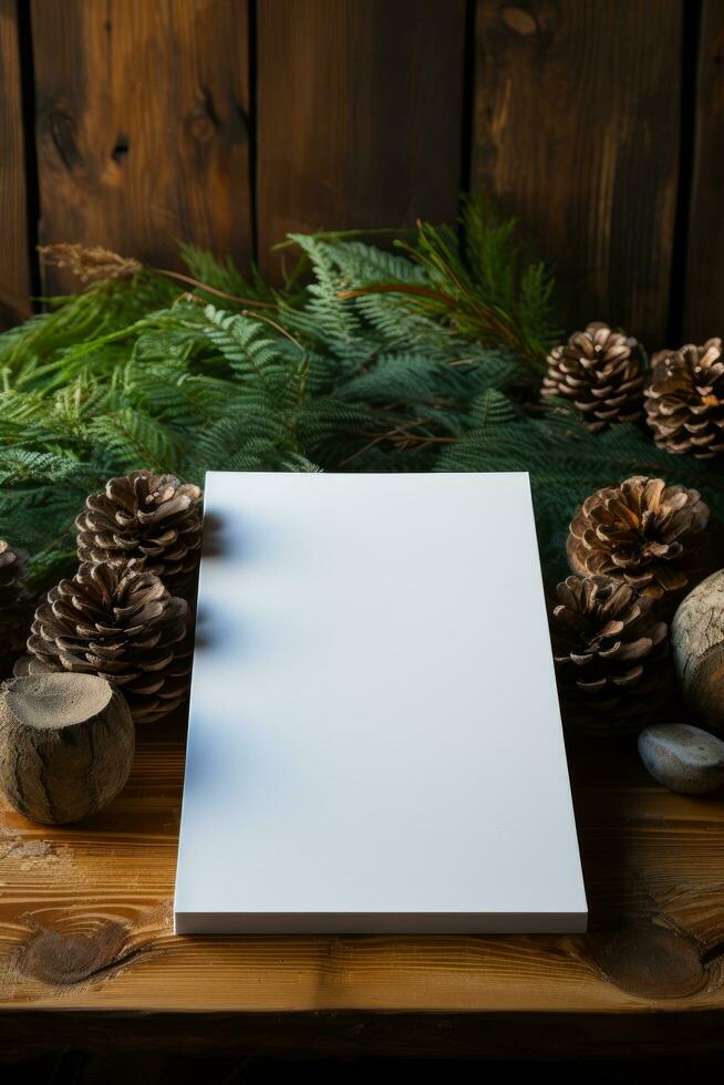 Blank A4 photorealistic brochure mockup background. photo