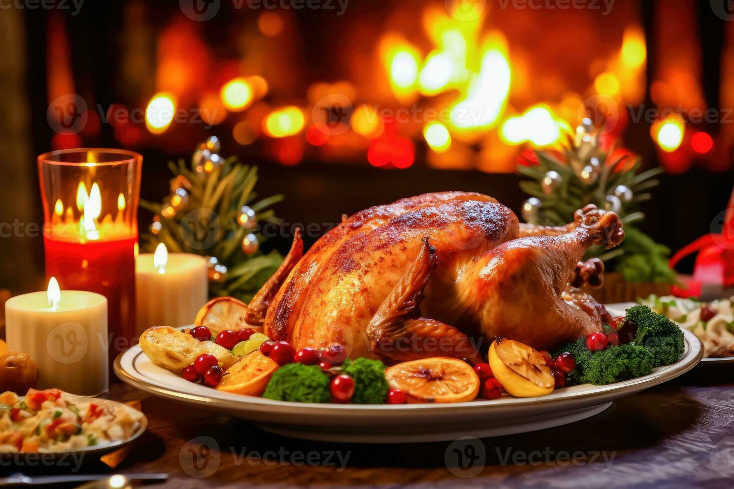 Festive Roast Duck on Display - Generative AI 27944393 Stock Photo at