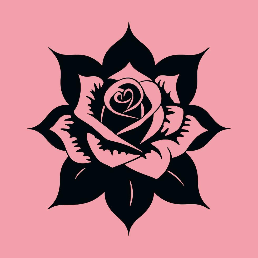 simple vector rose logo flower