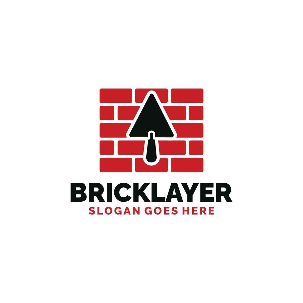 Bricklayer logo design vector illustration