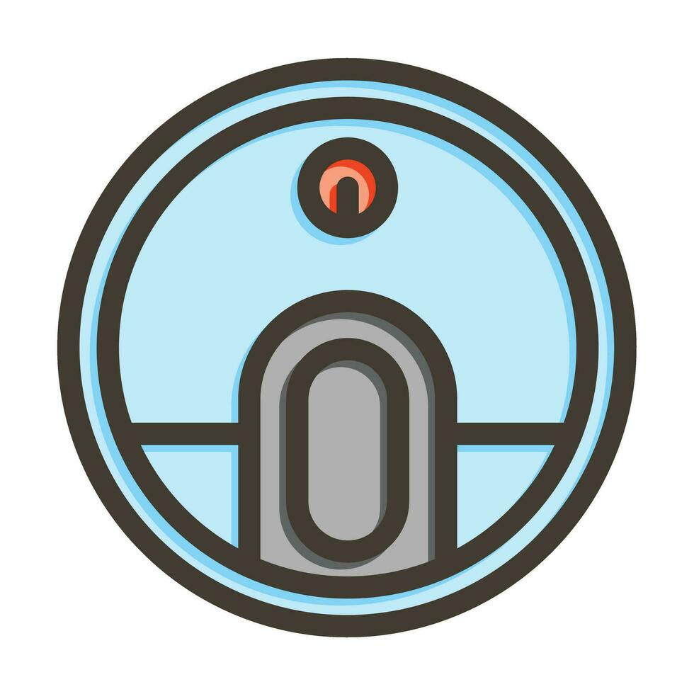 Robot Vaccum Vector Thick Line Filled Colors Icon For Personal And Commercial Use.