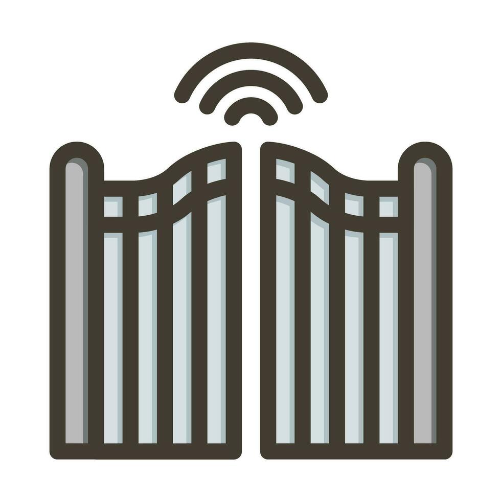 Gate Vector Thick Line Filled Colors Icon For Personal And Commercial Use.