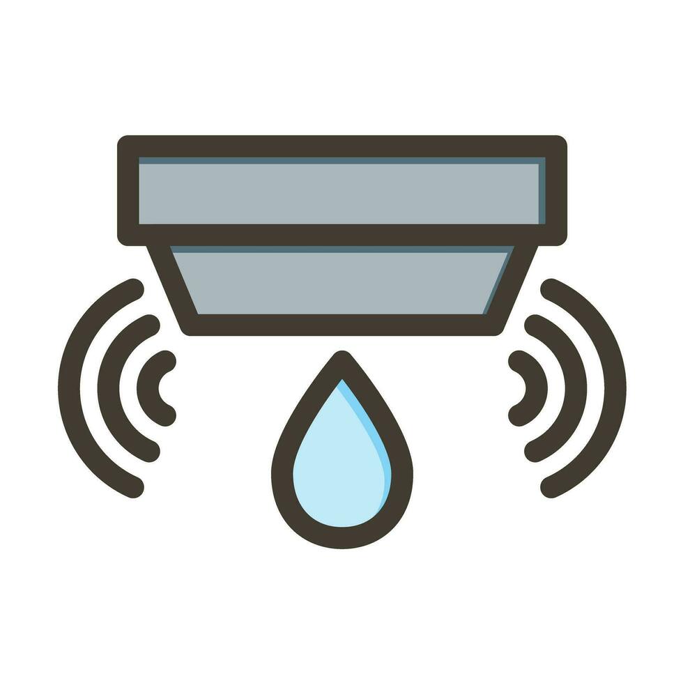 Flood Sensor Vector Thick Line Filled Colors Icon For Personal And Commercial Use.