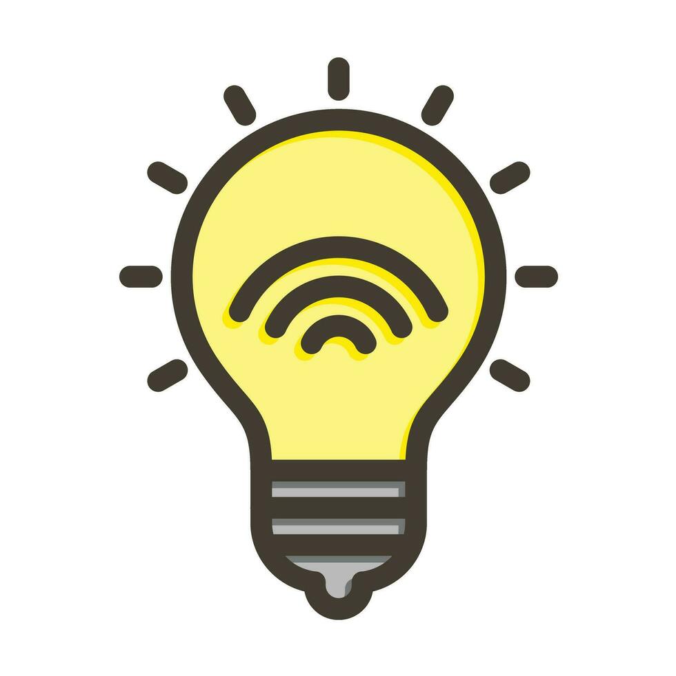 Smart Lighting Vector Thick Line Filled Colors Icon For Personal And Commercial Use.