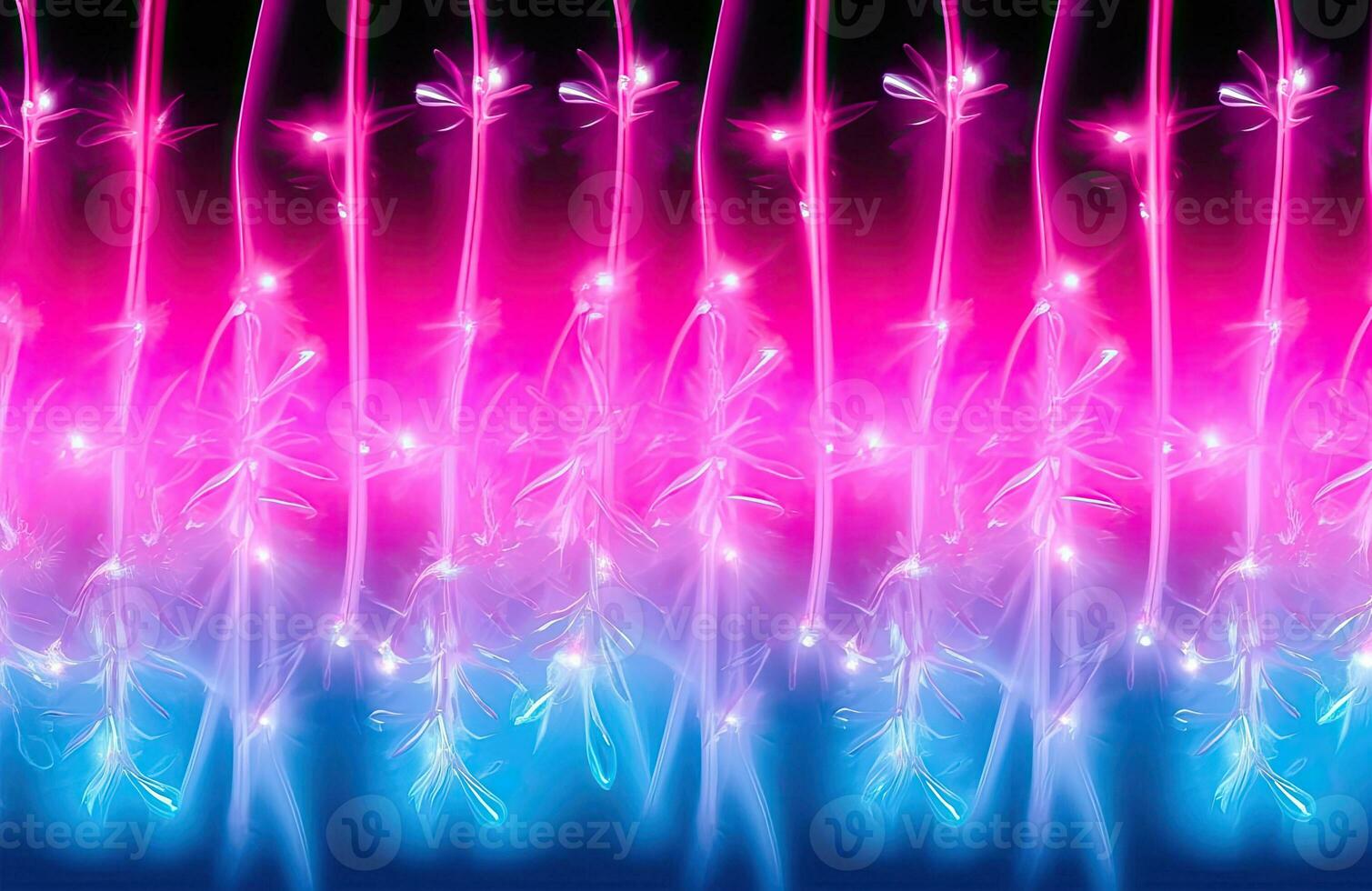 Whimsical Winter Ambiance - Festive Lights and Snowflake Scene - Generative AI photo