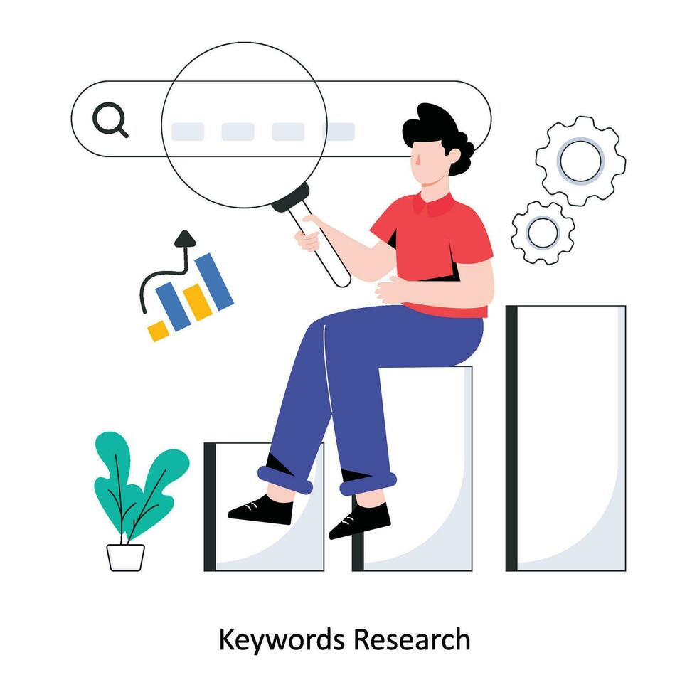 Keywords Research  Flat Style Design Vector illustration. Stock illustration