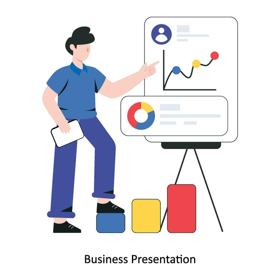 Business Presentation Flat Style Design Vector illustration. Stock illustration