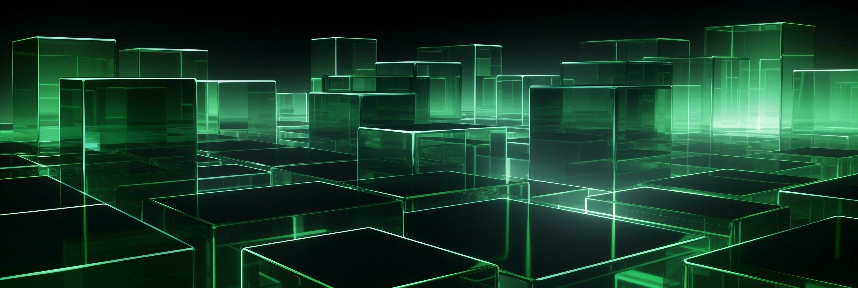 Abstract 3d background green 3D floor background 3D cubes background 3D square background 3D rectangle background ai generated photo