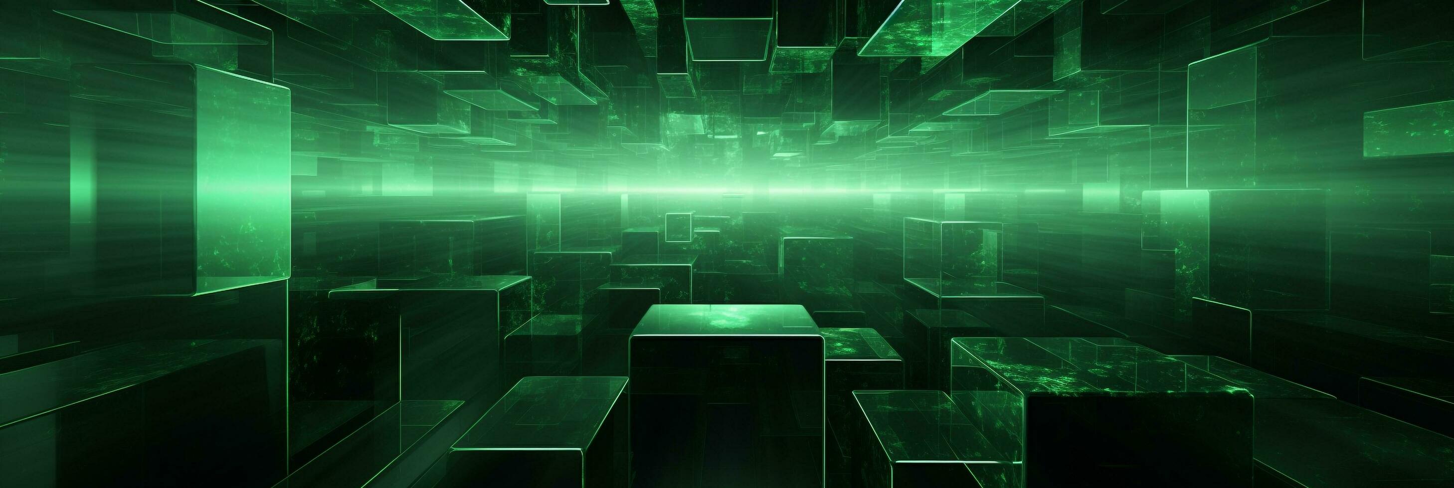 Abstract 3d background green 3D floor background 3D cubes background 3D square background 3D rectangle background ai generated photo