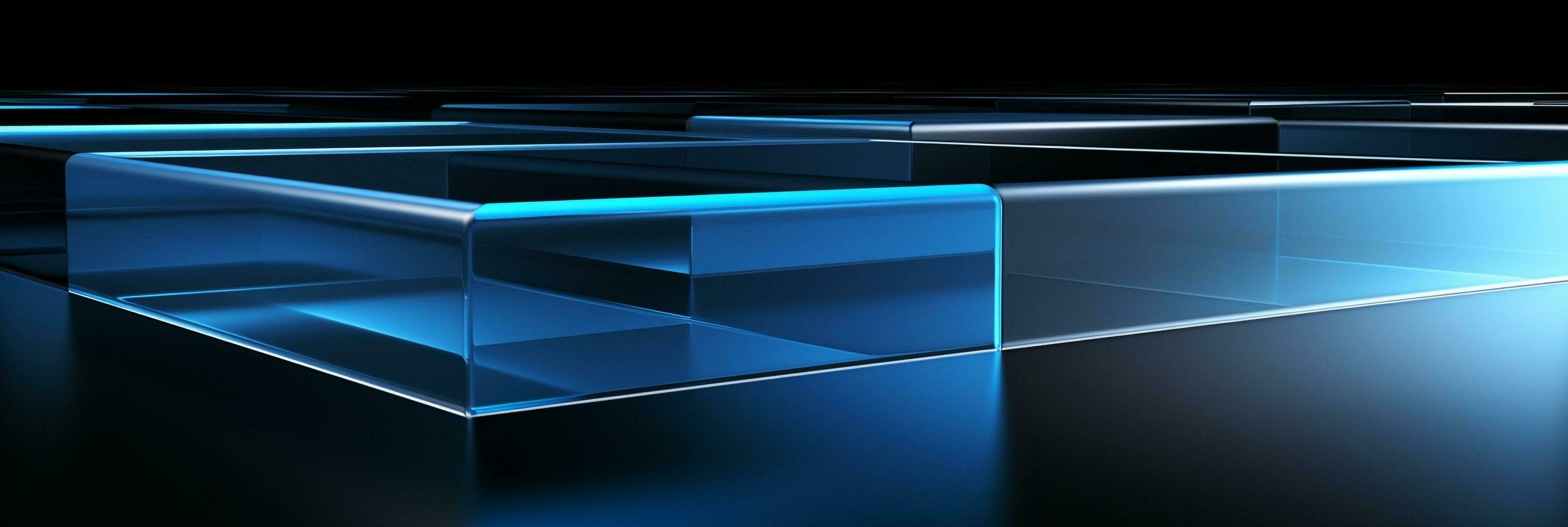 Abstract 3d background blue 3D floor background 3D cubes background 3D square background ai generated photo