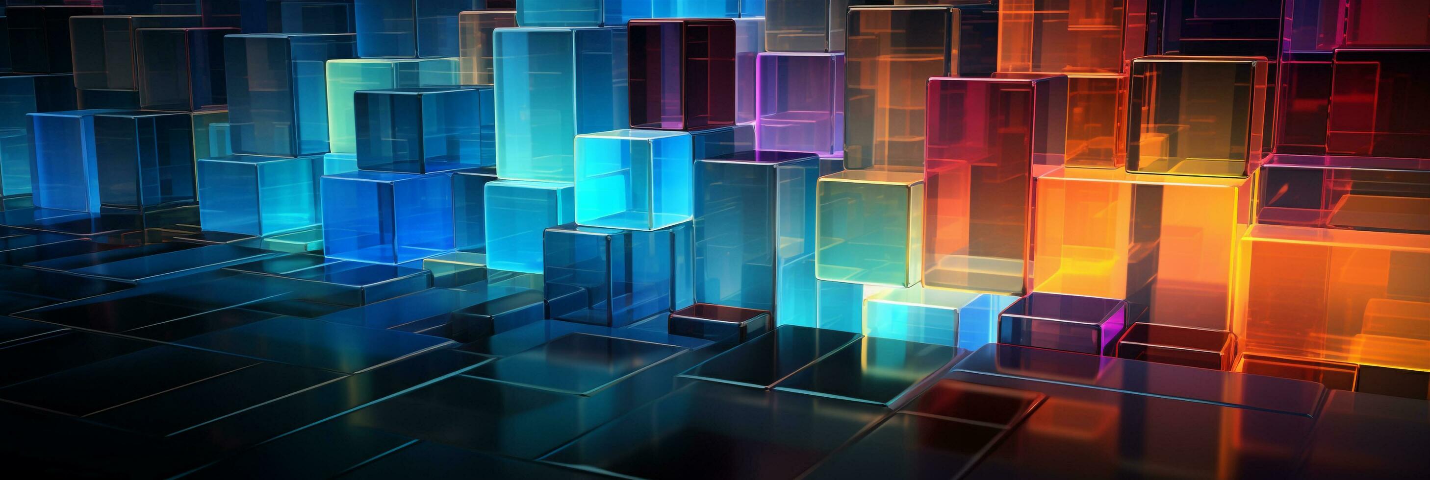 3D Abstract background Abstract tech city background abstract cubes background digital square background ai generated photo