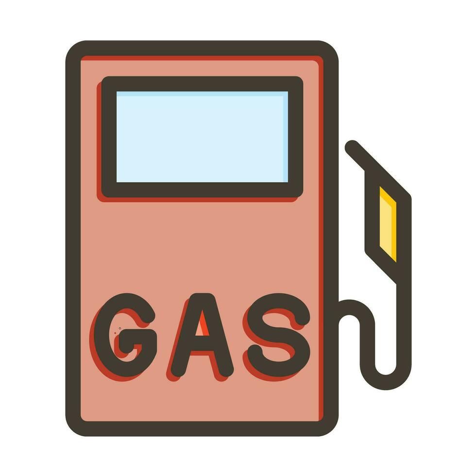 gas estación vector grueso línea lleno colores icono para personal y comercial usar.
