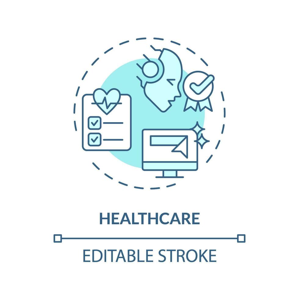 Editable healthcare icon concept, isolated vector, AI for SEO blue thin line illustration. vector