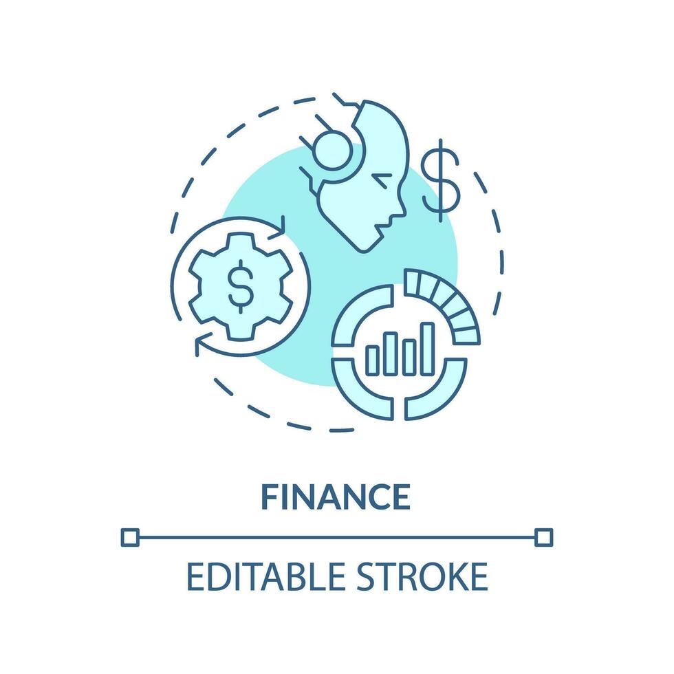 Editable finance icon concept, isolated vector, AI for SEO blue thin line illustration. vector