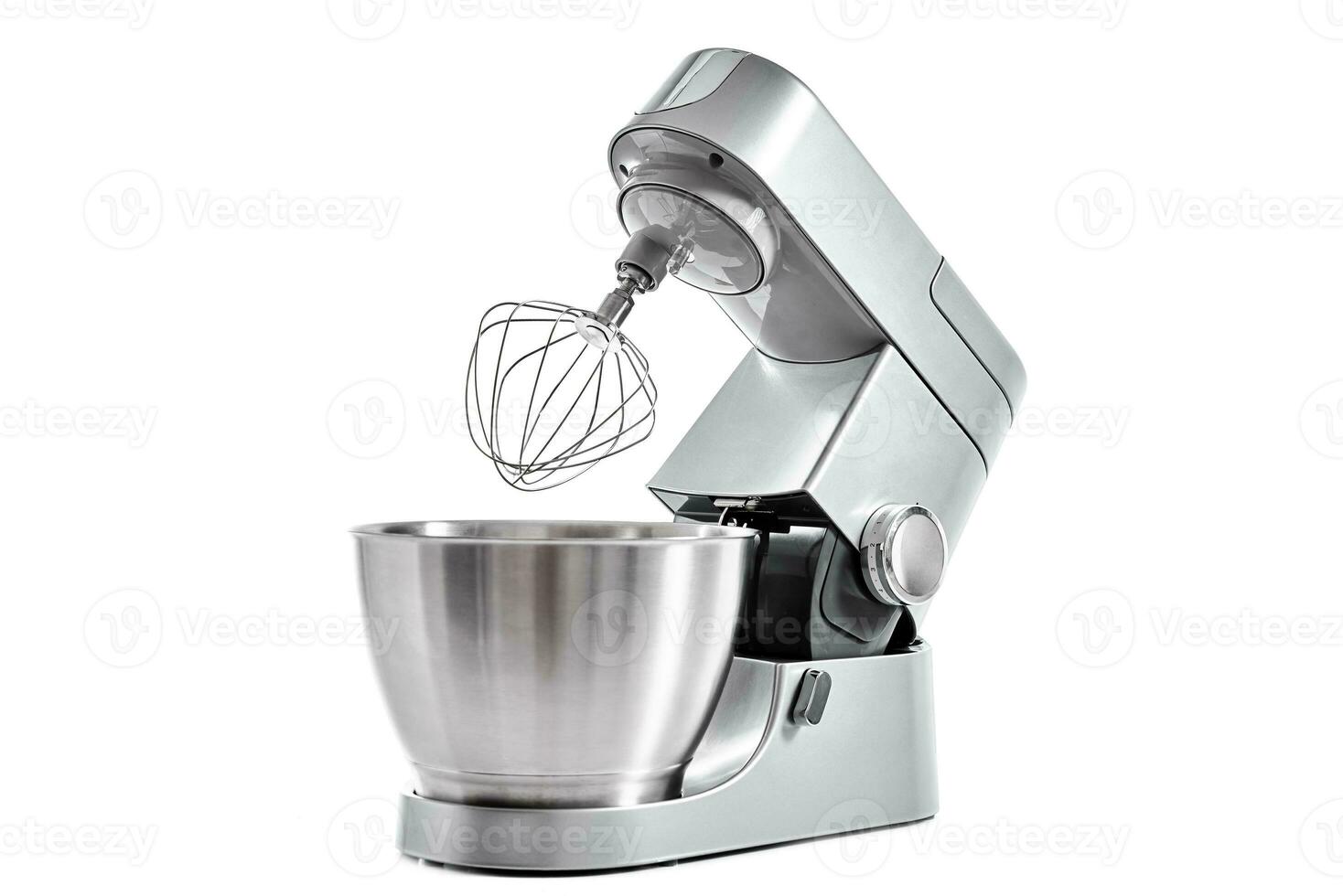 Kitchen electric mixer on white background, Food processor closeup photo