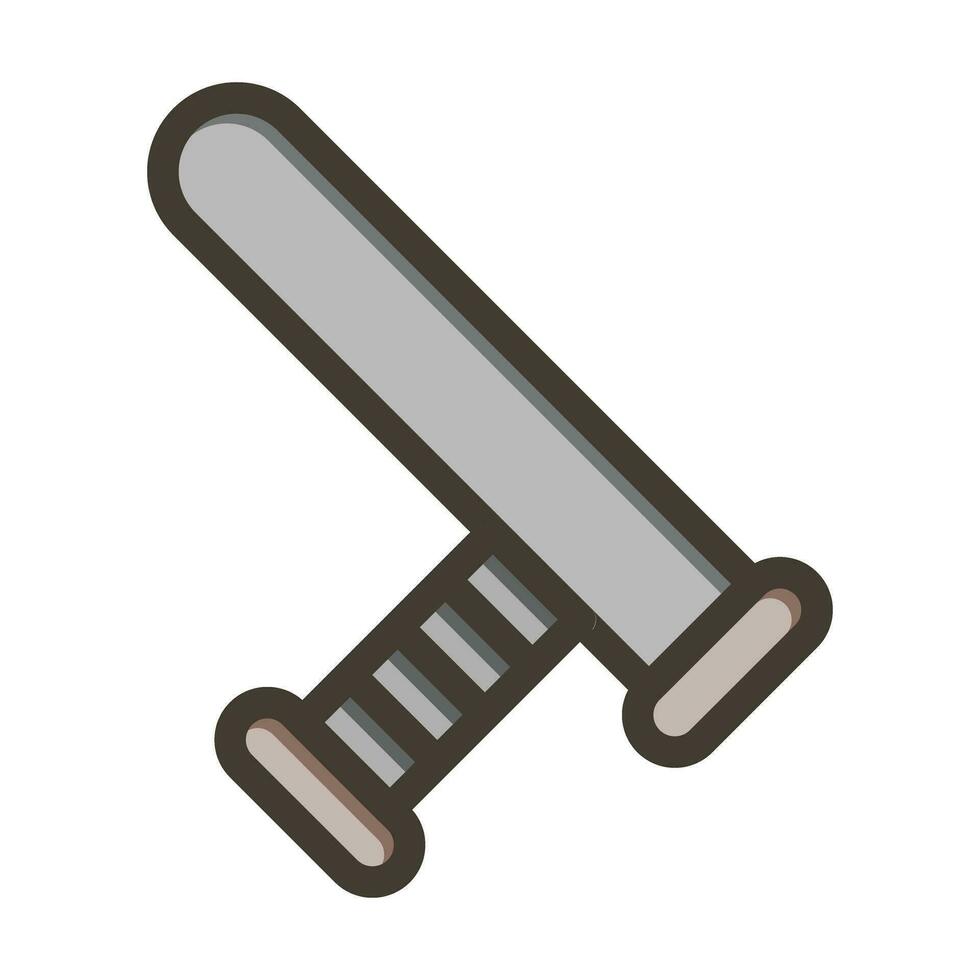 Baton Vector Thick Line Filled Colors Icon For Personal And Commercial Use.
