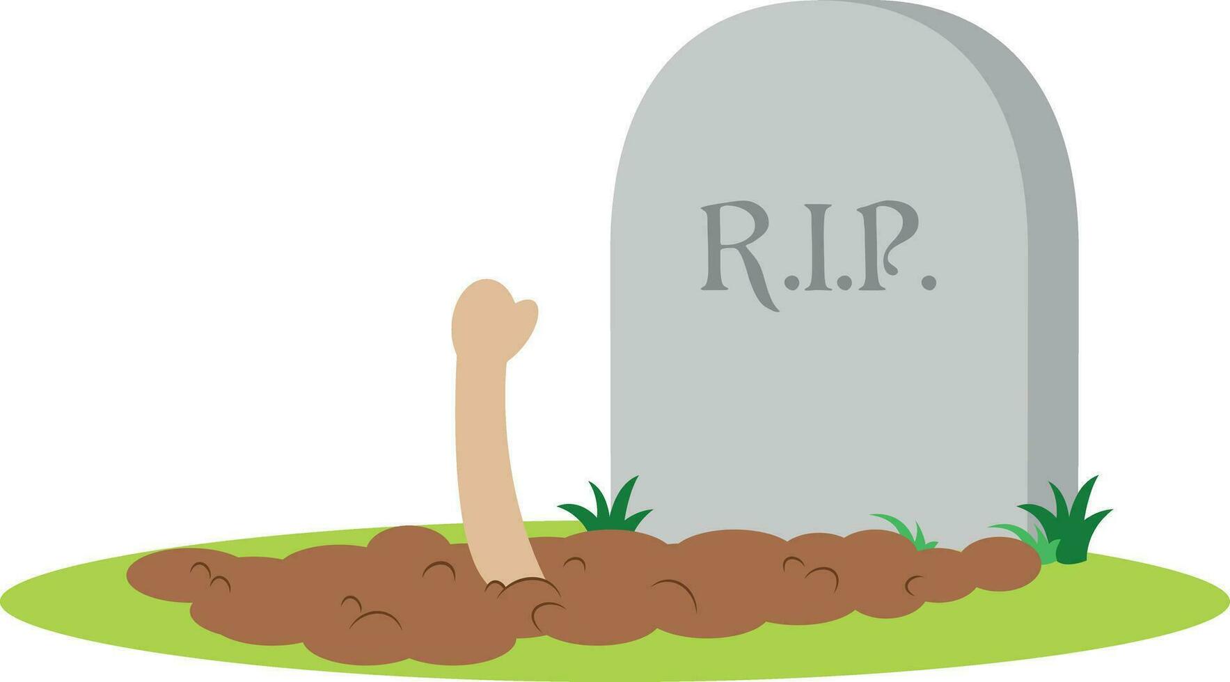 Cartoon illustration of a grave for halloween vector