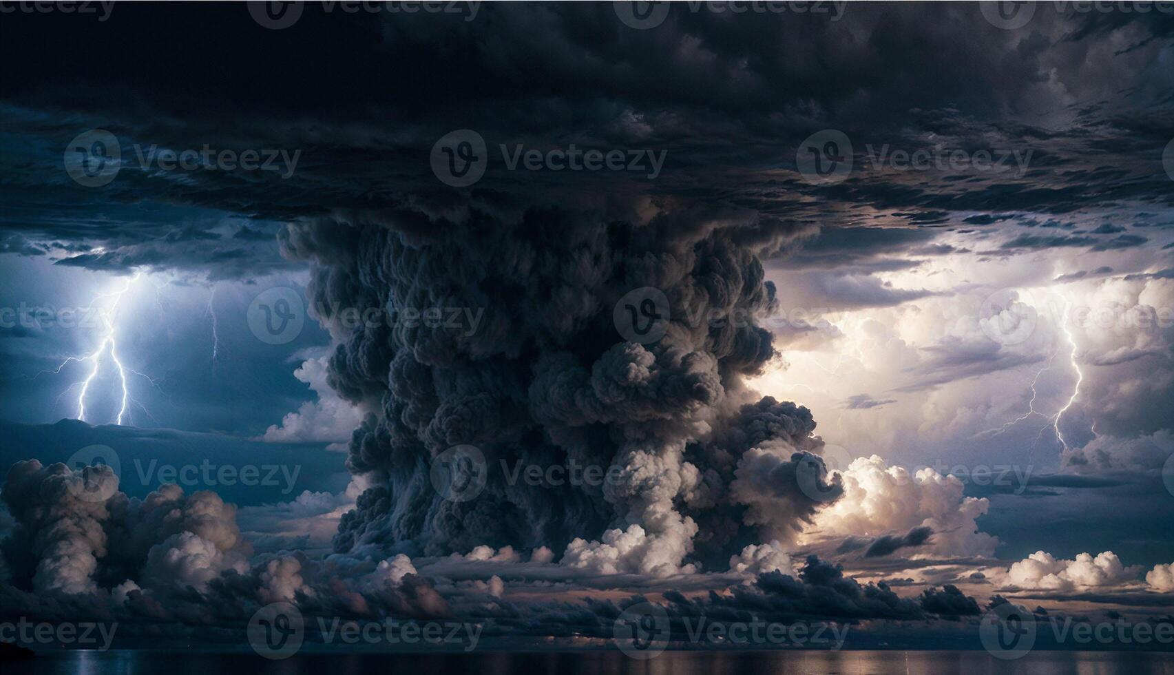 Electrifying Skies A Dramatic Stormy Cloudscape ai generated photo