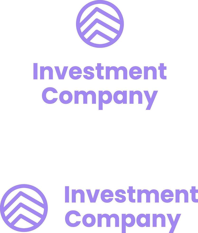 Investment company purple line business logo. Brand name. Financial consulting. Upward trend. Design element. Visual identity. Suitable for property manager, insurance company vector