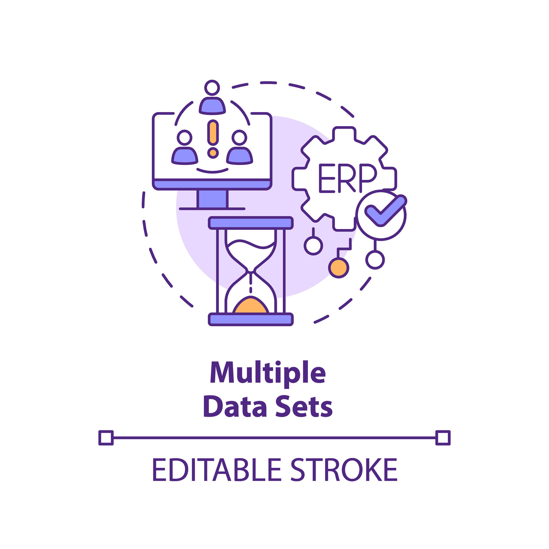Editable multiple data sets icon concept, isolated vector, enterprise ...