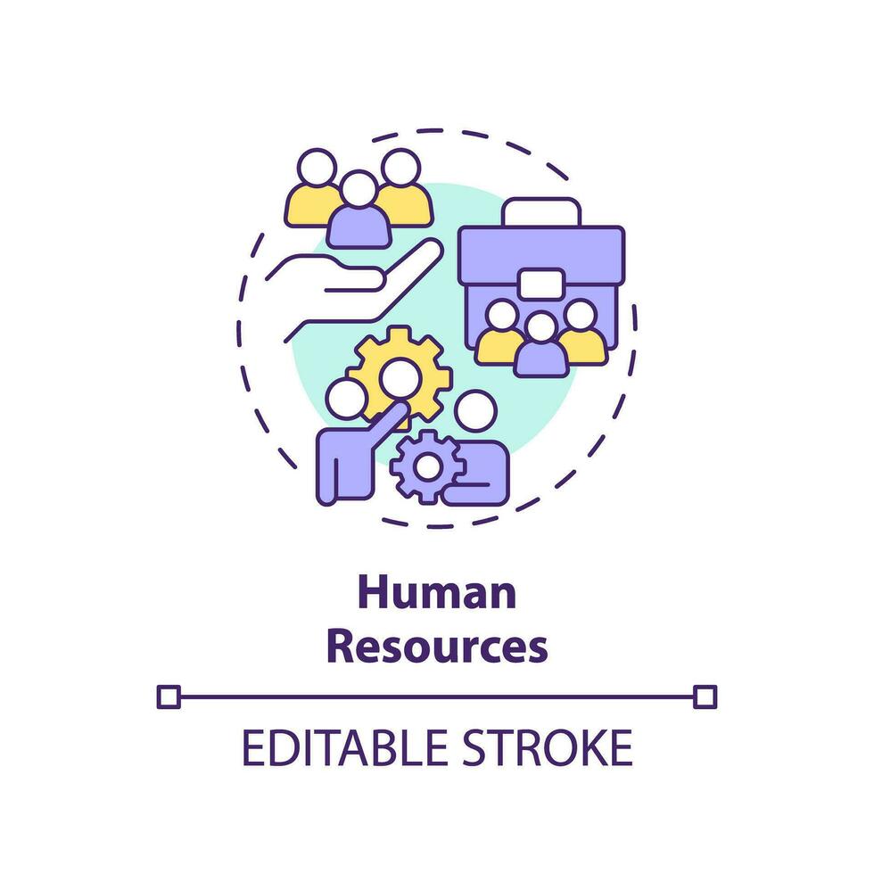 Editable human resources icon concept, isolated vector, enterprise resource planning thin line illustration. vector