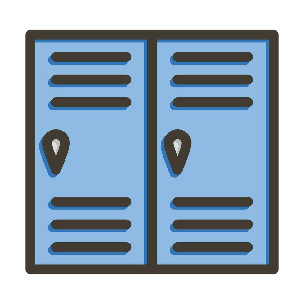 Locker Vector Thick Line Filled Colors Icon For Personal And Commercial Use.